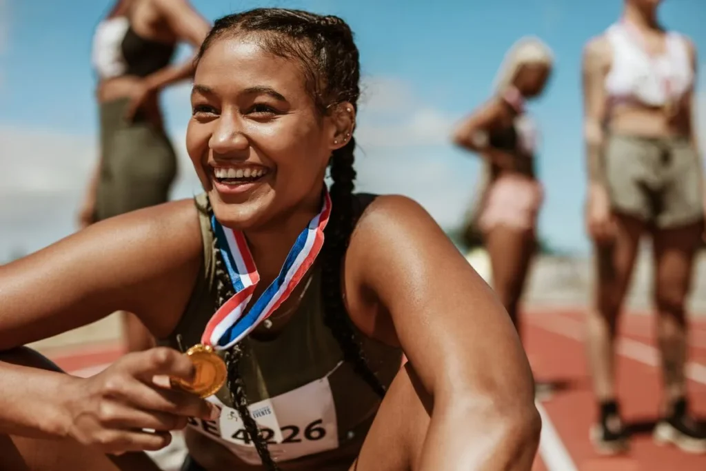 Deportista con medalla